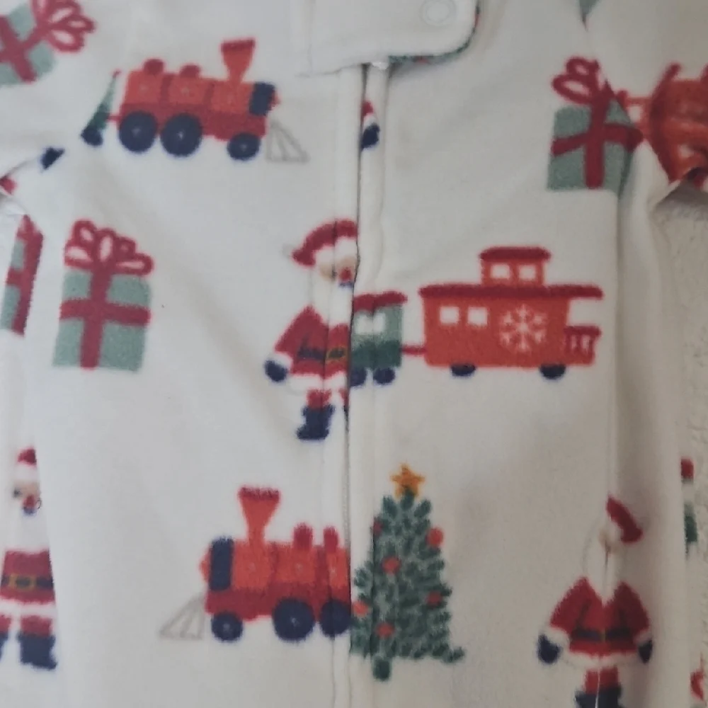Carter's White and Red Holiday Footie